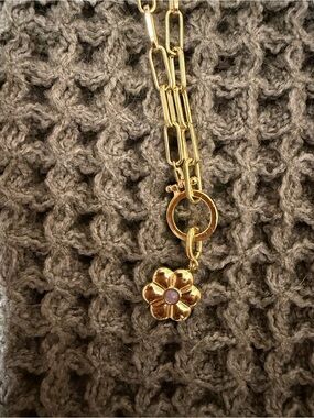 Gorjana Parker Necklace & Flower Charm